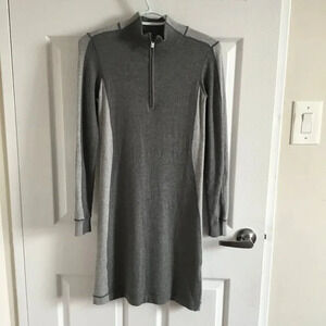 Tommy Bahama 1/4 zip grey sweater  dress Midi Round Neck Colorblock size XXS